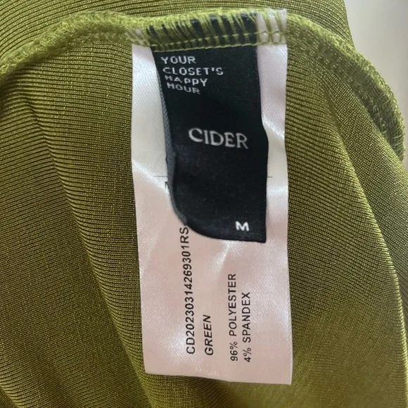 Cider Olive Green Crop Tank Top and High Waisted Ruched Maxi Skirt Set Medium(M) - Picture 8 of 8